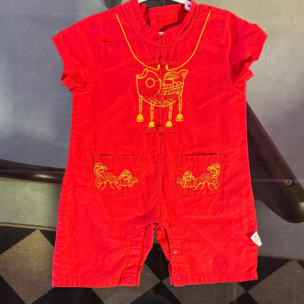 Red Kids One Piece Bodysuit
